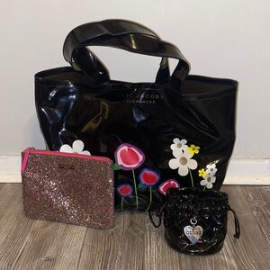 Marc Jacobs Fragrance Vinyl Bag Kate Spade & Guess cosmetics accessory bags Lot